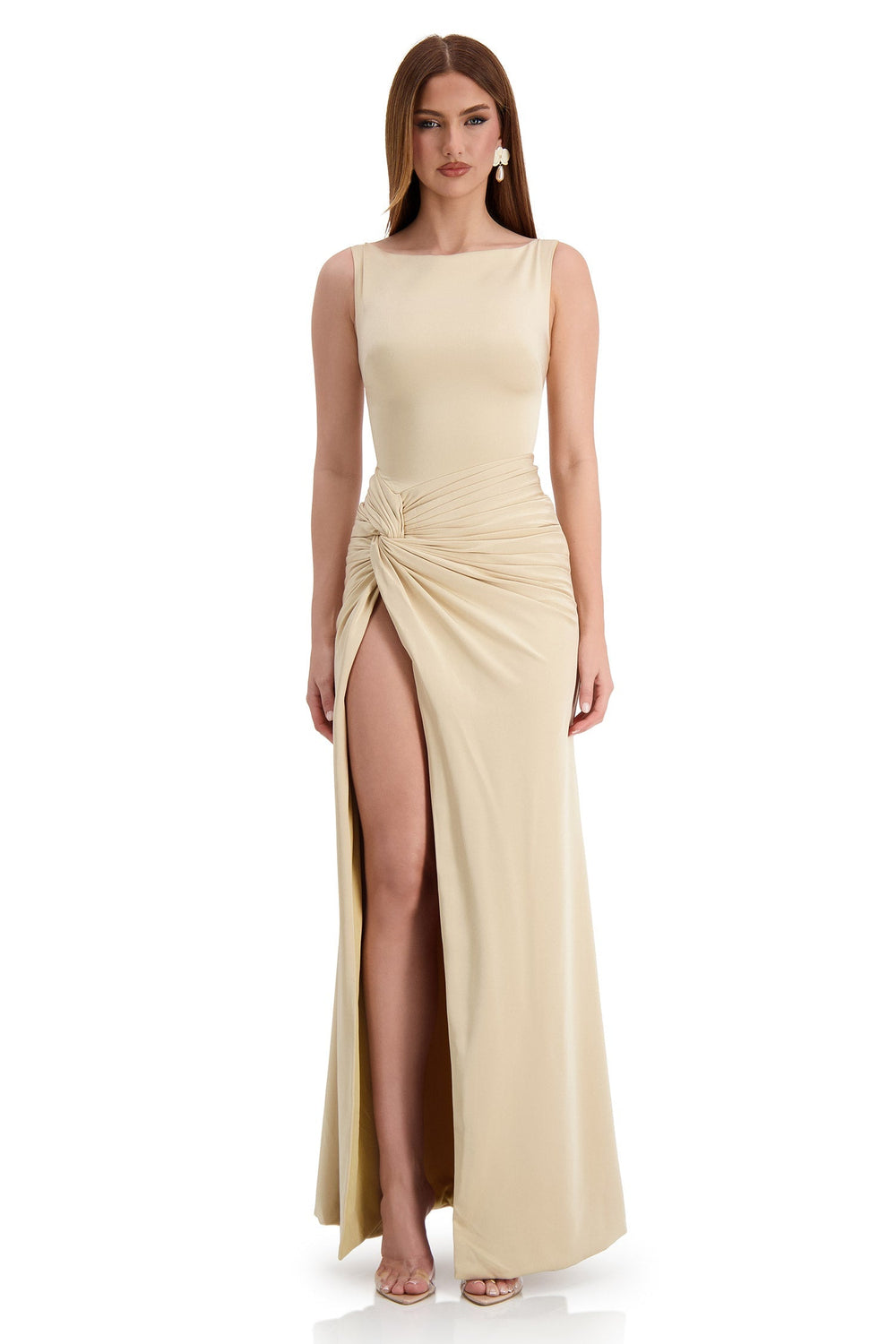 kehlani formal floral lace slit mermaid dress Windsor The plunging V kehlani formal floral lace slit