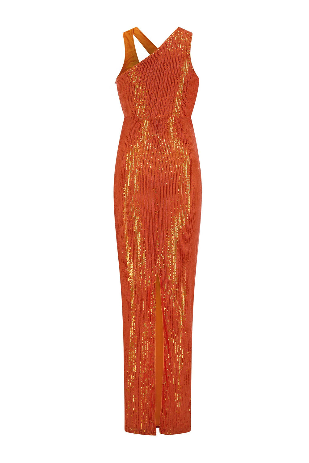 alamour the label orange dress Alondra Satin Gown