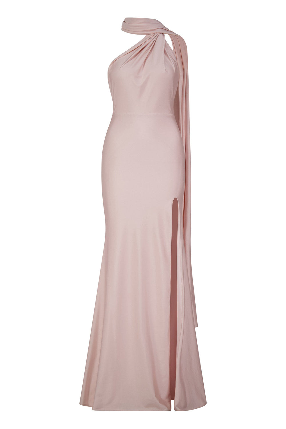 Perdita One Shoulder Maxi Gown Baby Pink Alamour The Label Perdita One Shoulder Maxi Gown Baby Pink Alamour The Label
