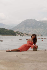 Dayan Orange Long Sleeve Midi Dress Alamour the Label