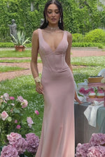 Tiarna Dusty Pink Matte Satin Gown Alamour the Label