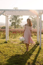 Malenya Peach Chiffon Midi Dress Alamour the Label