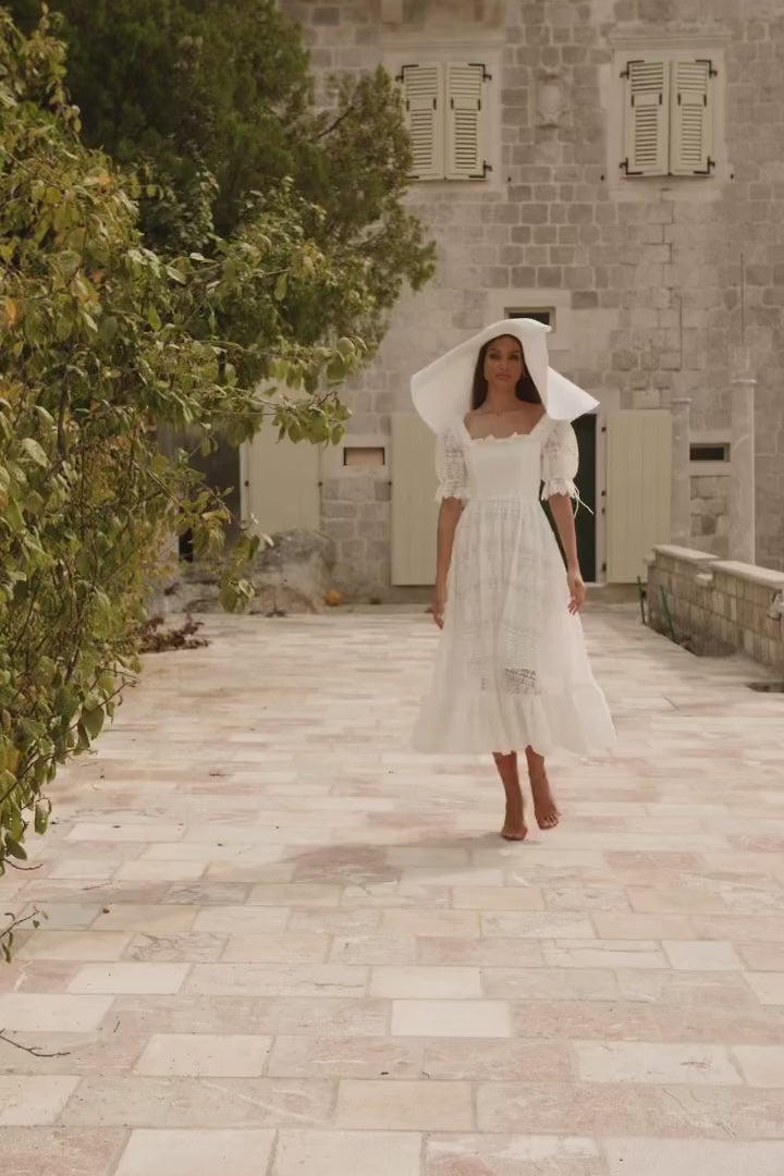 Lucia Short Sleeve Lace Midi Dress Alamour the Label