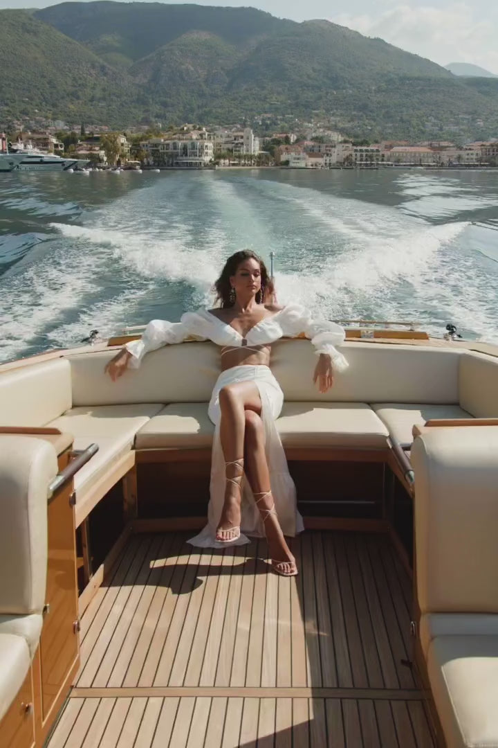 Mays Two Piece Patterned Satin Set with Waist Ties Alamour the Label