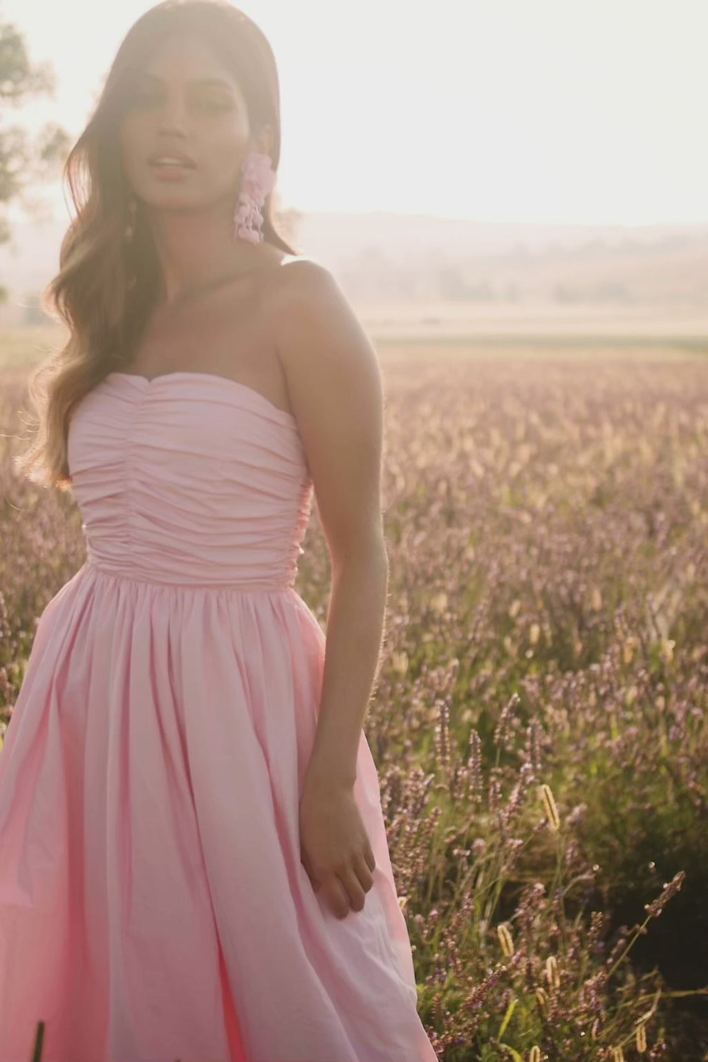 Belle Pink Cotton Poplin Maxi Dress Alamour the Label