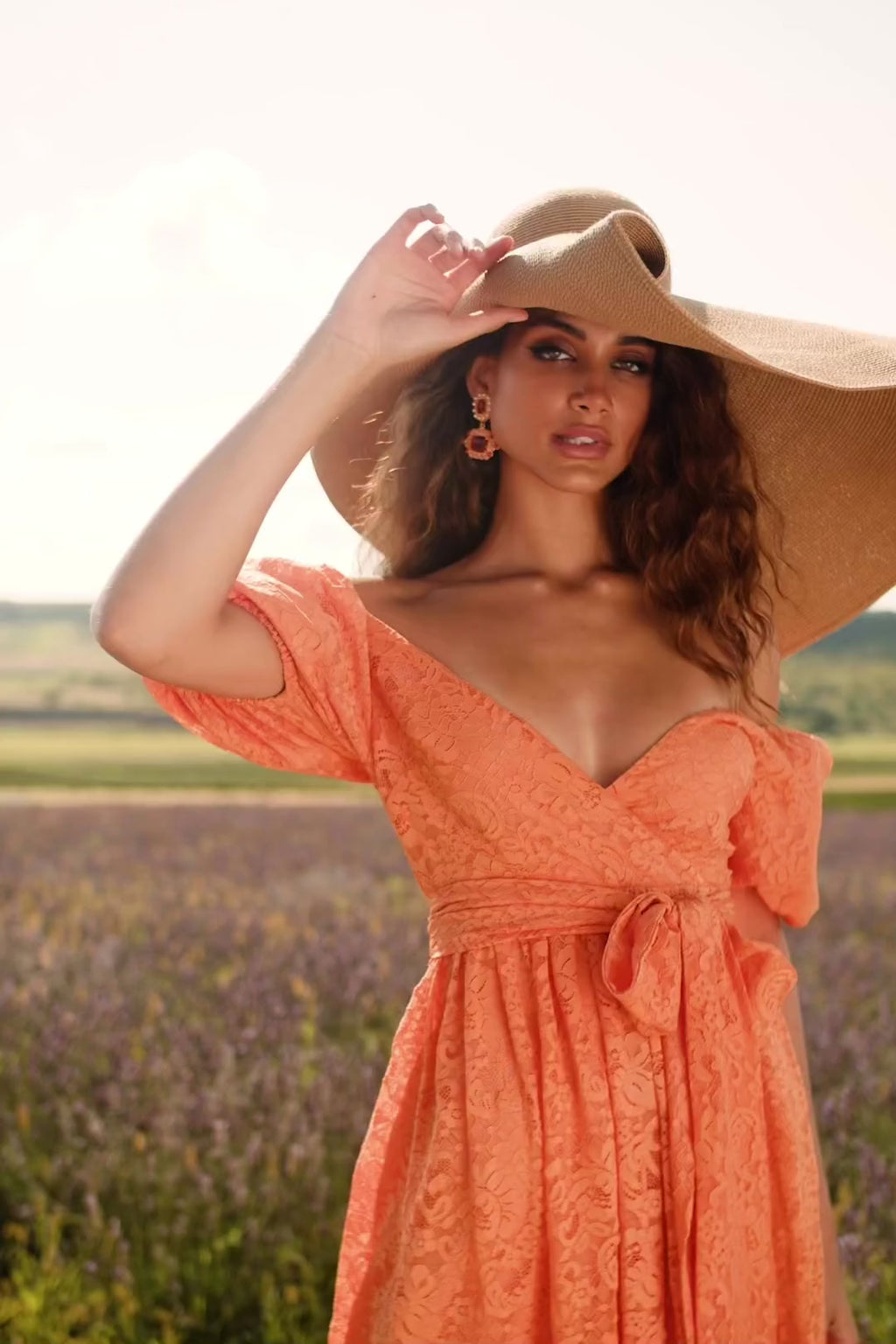 Galina Orange Lace Maxi Dress Alamour the Label