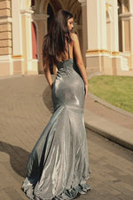 Euphoria - Iridescent Shimmering Backless Mermaid Gown with V-Neck Alamour the Label