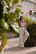 Samar Two Piece Floral Set with Bow Tie Back Alamour the Label