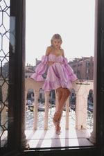 Moya Lilac Mini Dress with Diamante Straps - alamour the label