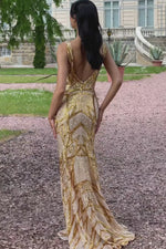 Luan Gold Sequin Low Back Gown - Alamour the Label