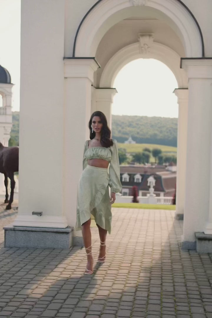 Corrine Sage Pattern Two Piece Set Alamour The Label