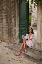 Lilian Multicoloured Cut-Out Mini Dress with Long Sleeves Alamour the Label