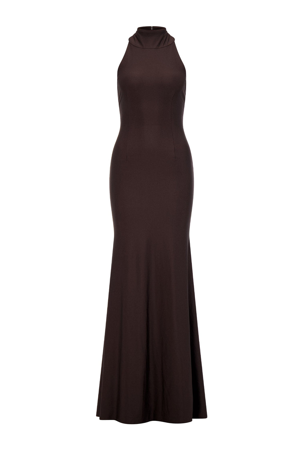 Santana High Neck Jersey Chocolate Gown Alamour The Label Santana High Neck Jersey Chocolate Gown Alamour The Label