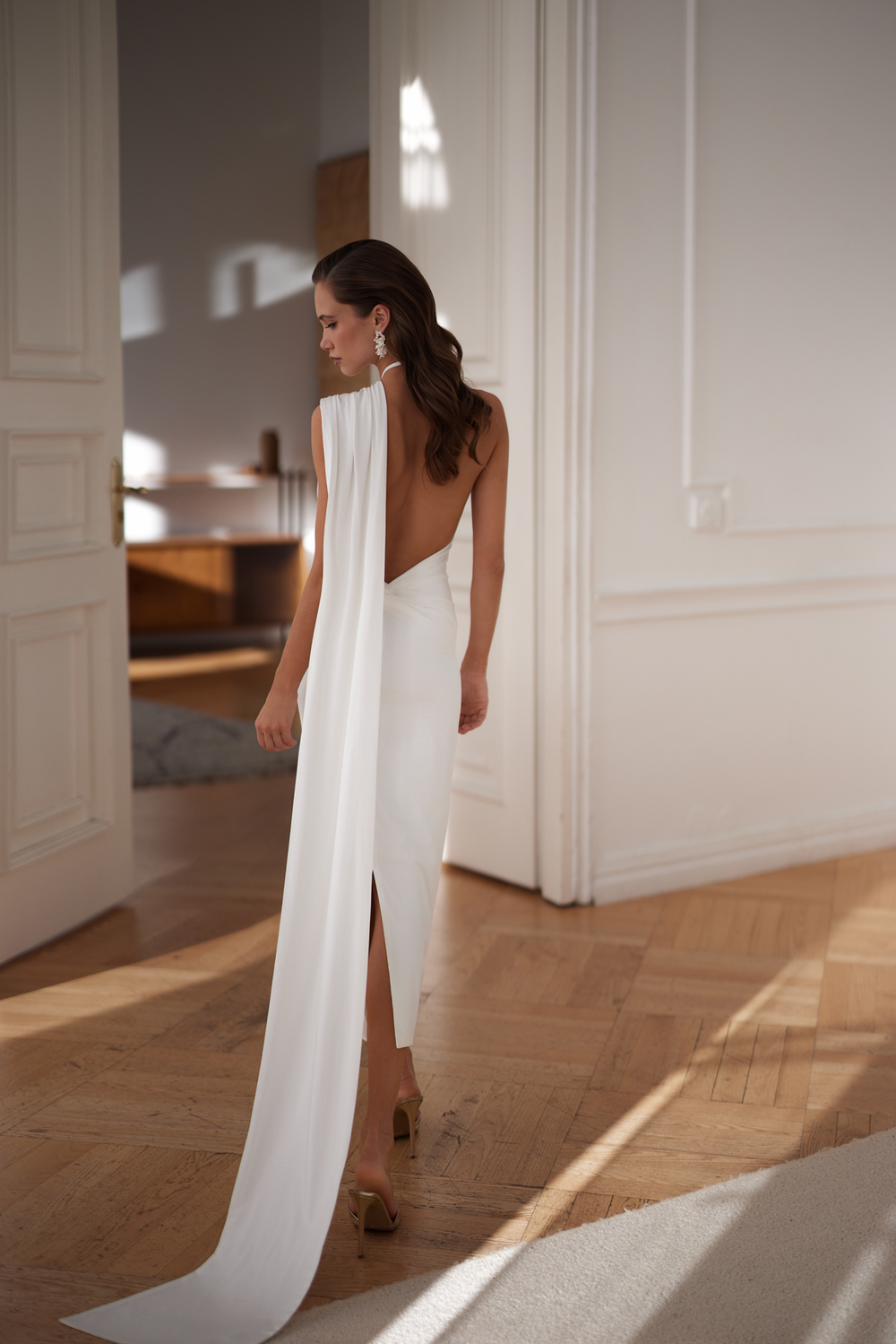 Sofi Open Back One Shoulder Midi Dress