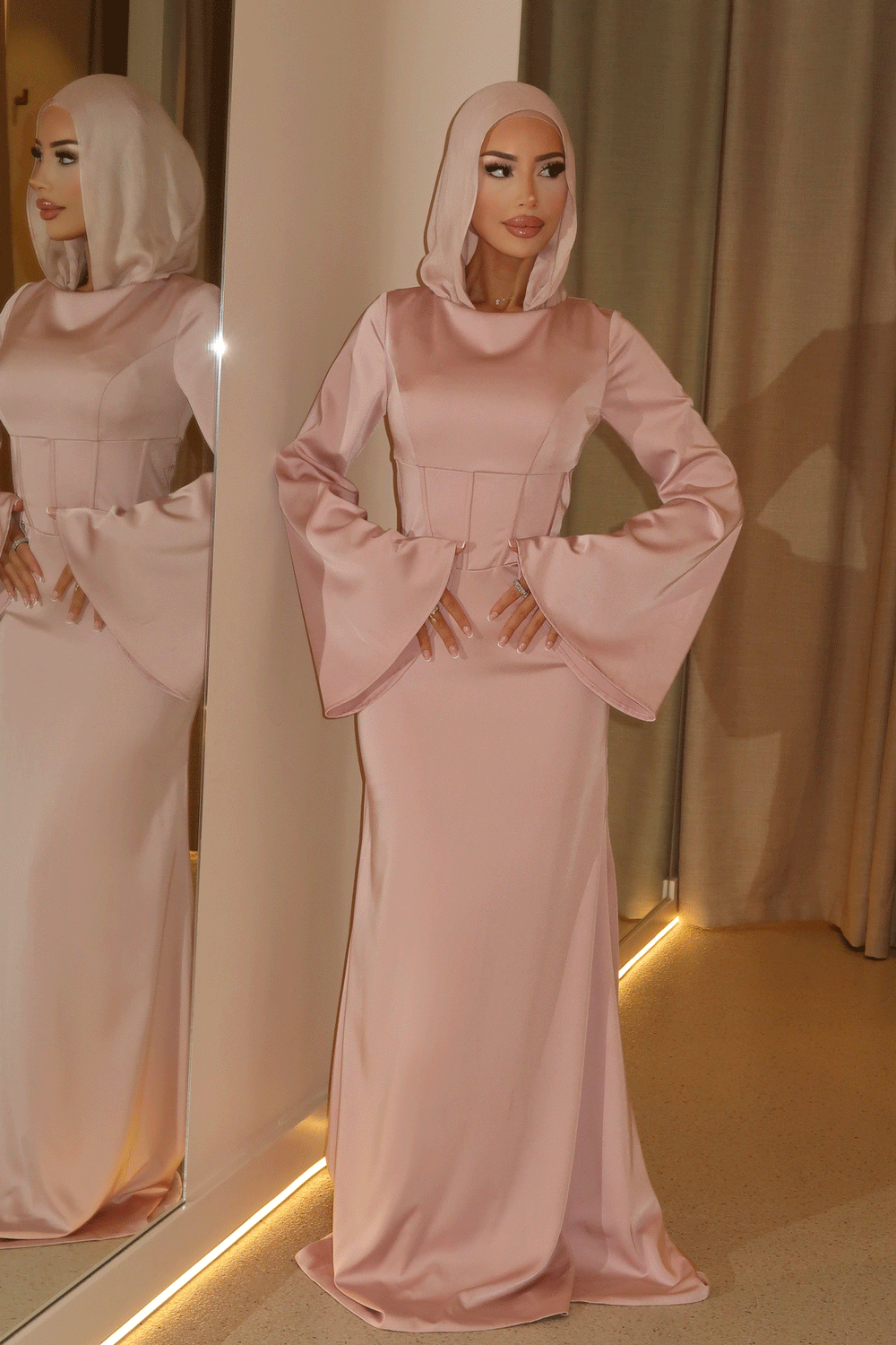 Fatima Modest Dusty Pink Gown