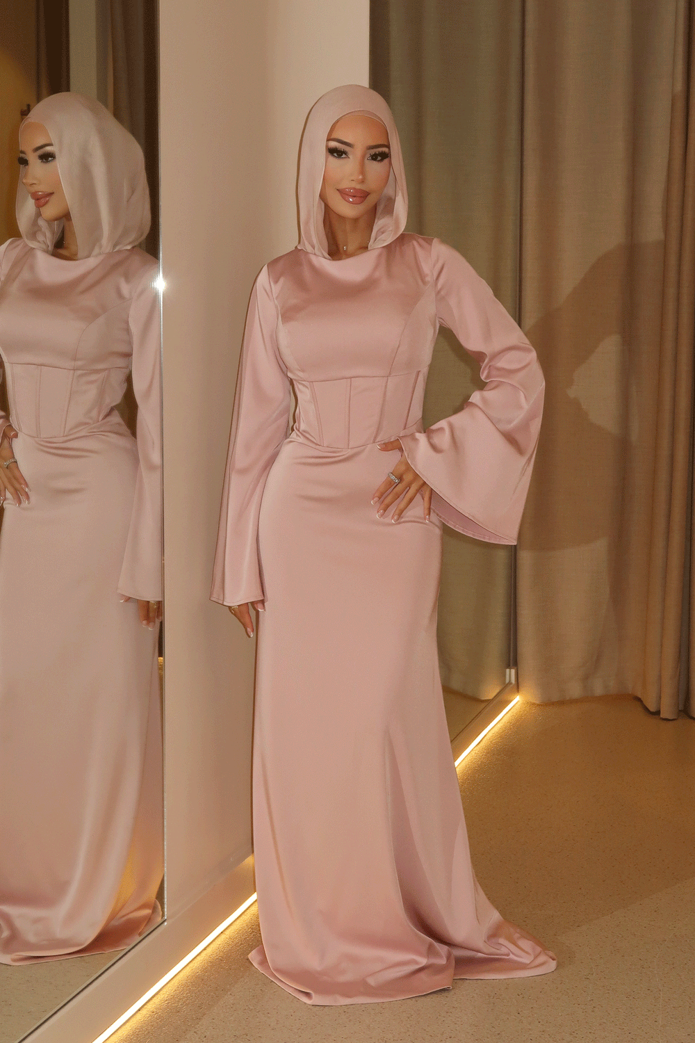 Fatima Modest Dusty Pink Gown