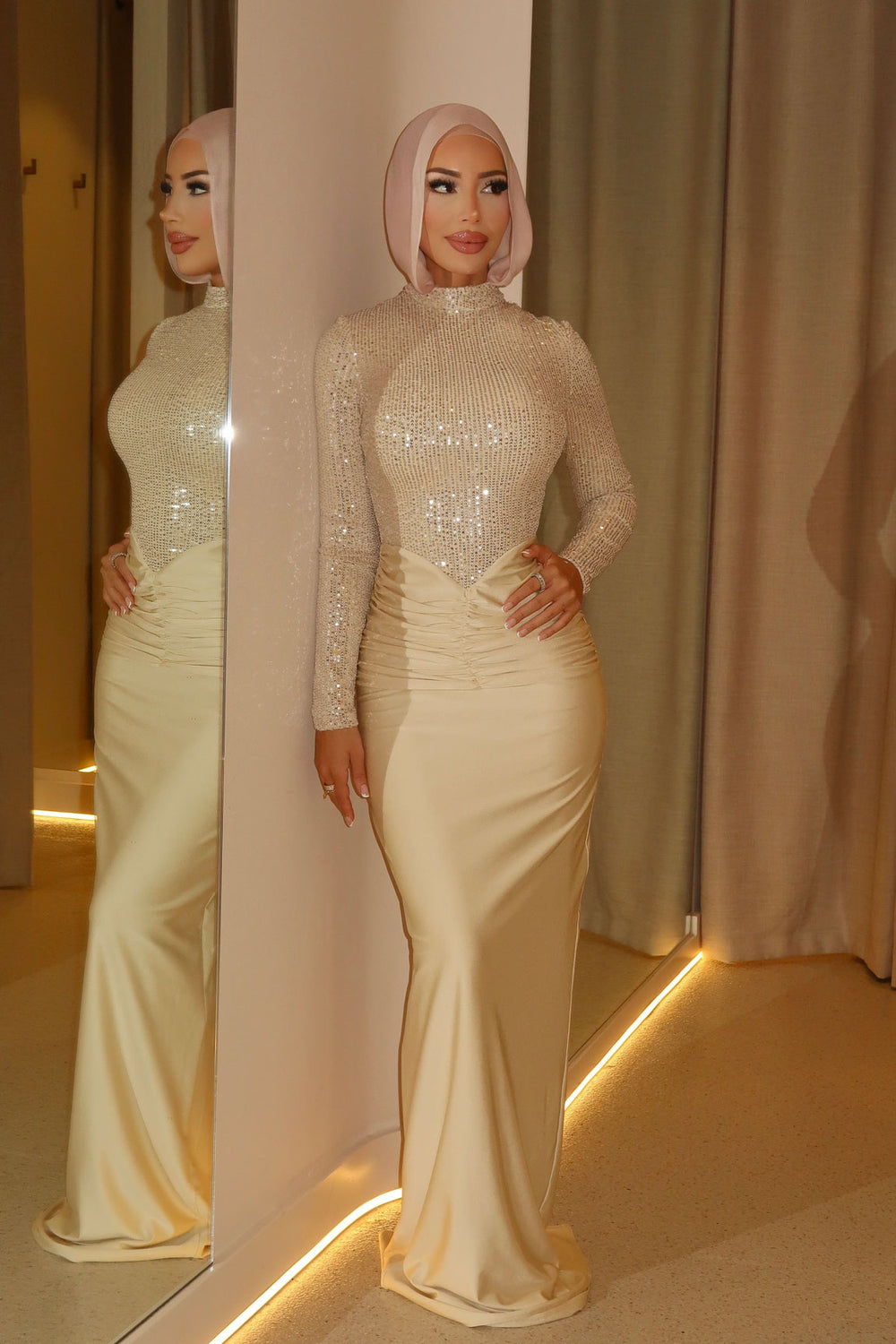 Khadija Modest Butter Yellow Gown