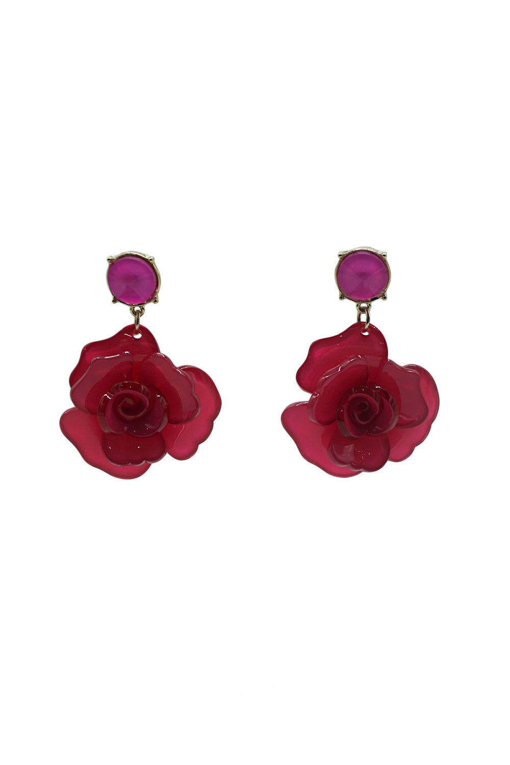 Camilla Pink Acrylic Flower Earrings