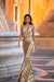 Nicola - Gold Halterneck Backless Sequin Gown with Open Plunge Neck