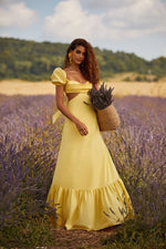 Kasia Dress Alamour The Label Kasia Yellow Tuck Pleat Maxi Dress | Afterpay | Zip Pay | Sezzle
