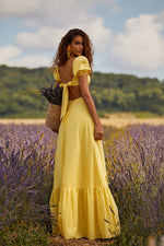 Kasia Dress Alamour The Label Kasia Yellow Tuck Pleat Maxi Dress | Afterpay | Zip Pay | Sezzle