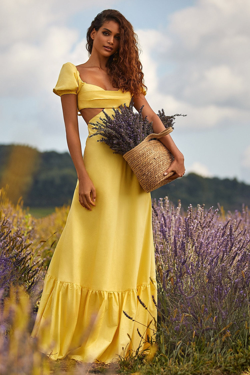 Kasia Dress Alamour The Label Kasia Yellow Tuck Pleat Maxi Dress | Afterpay | Zip Pay | Sezzle