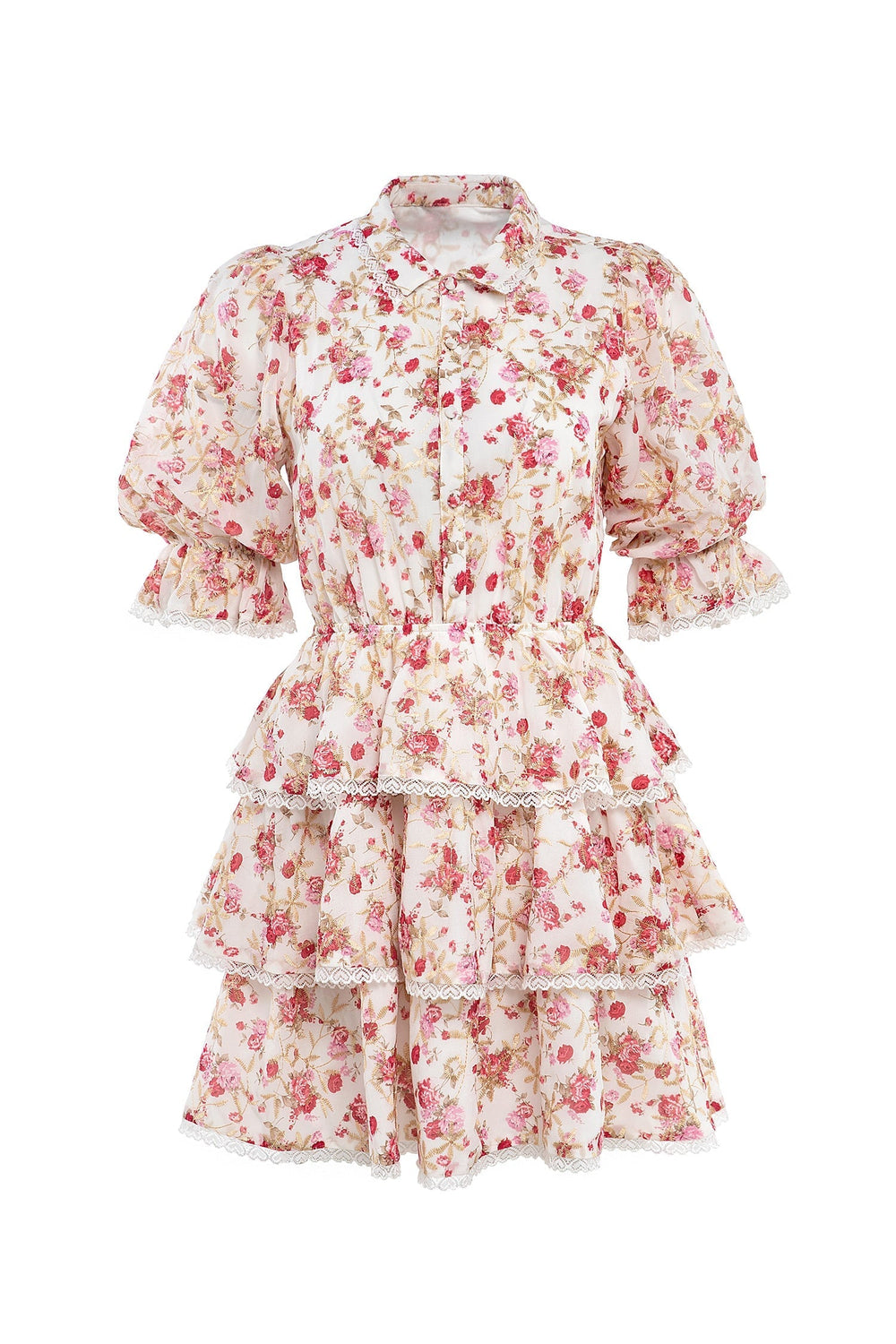 Meredith Floral Frills Mini Dress 