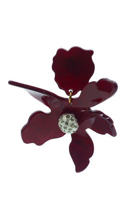 Luna Burgundy Flower Earrings