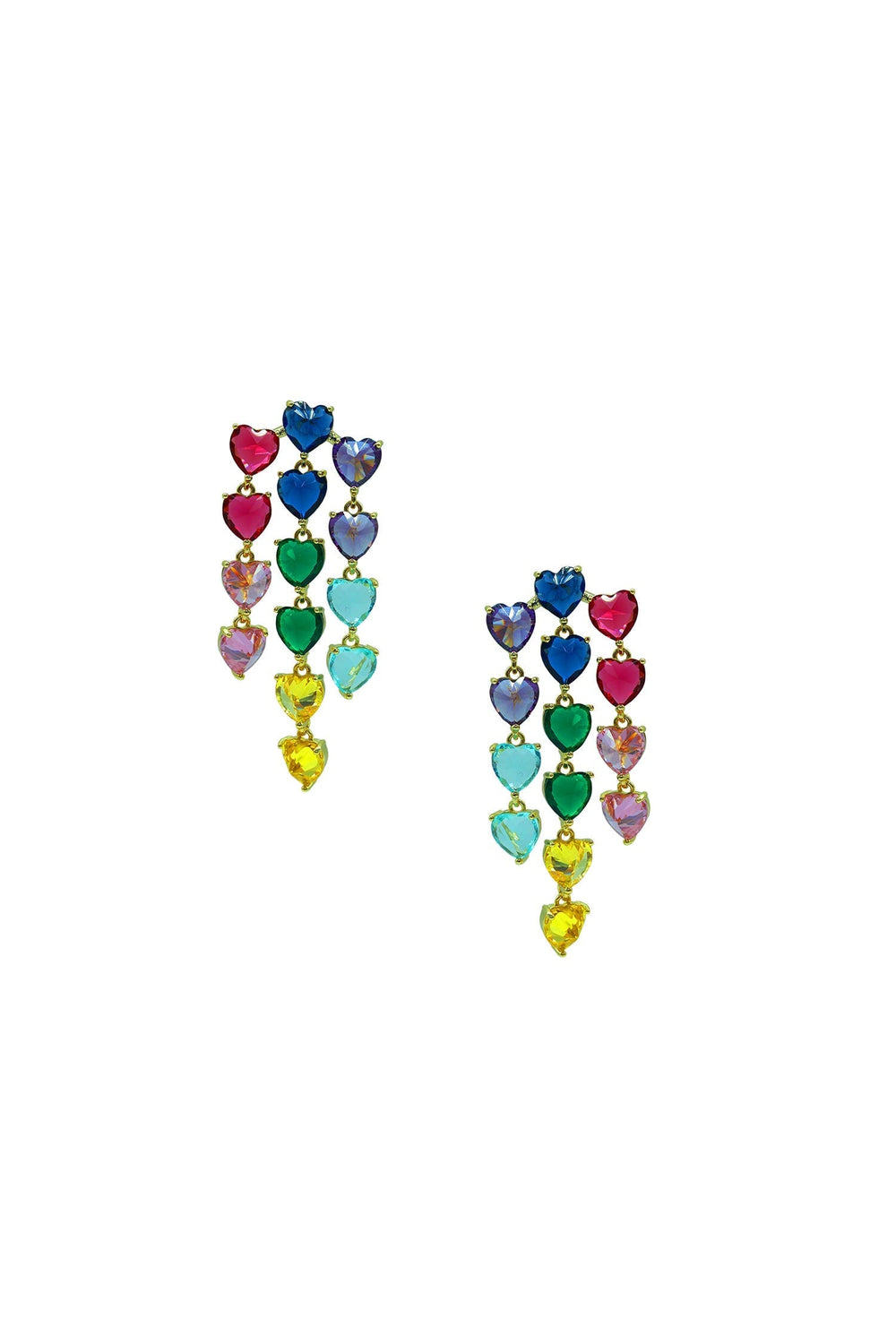 Adena Multicoloured Trio Heart Earrings