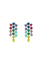 Adena Multicoloured Trio Heart Earrings
