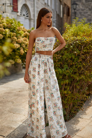 Samar Two Piece Floral Set with Bow Tie Back