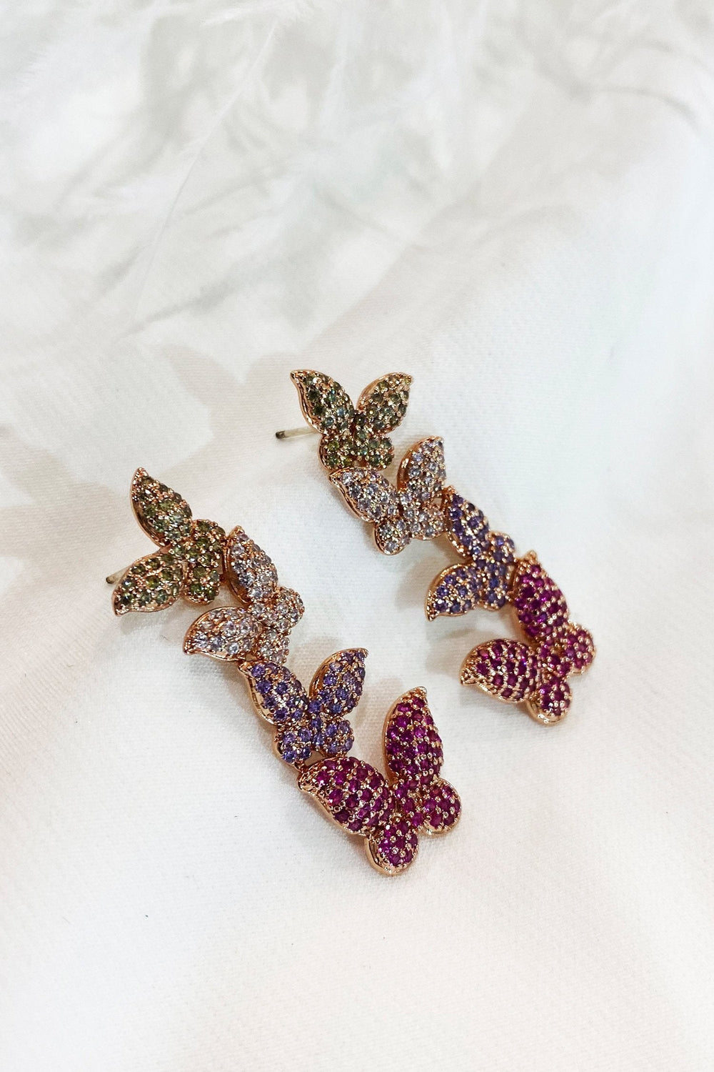 Fiona Purple Butterfly Earrings