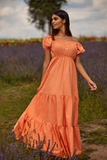Marni Orange Poplin Maxi Dress