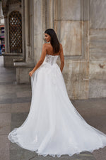 Meliha Gown - Strapless Tulle Bridal Gown with lace Details