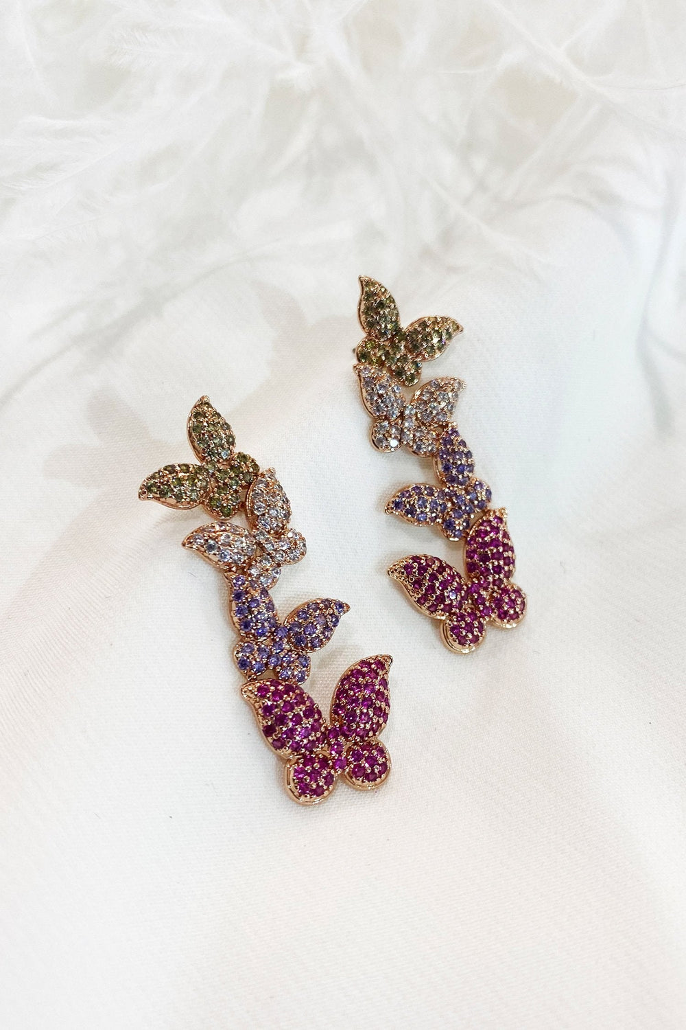 Fiona Purple Butterfly Earrings