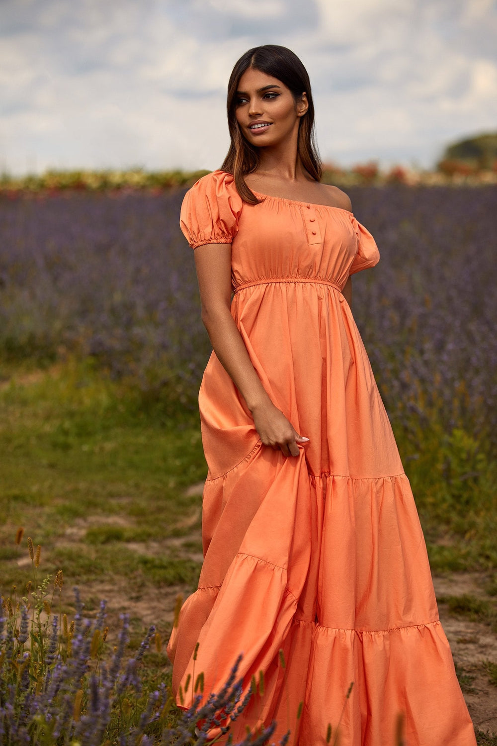 Marni Orange Poplin Maxi Dress