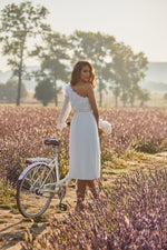 Adelena White One-Shoulder Dress