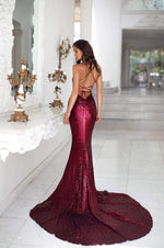 Karmen - Burgundy Alamour The Label Karmen Burgundy Sequin Gown | Afterpay | Zip Pay | Sezzle