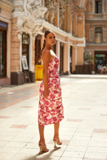 Zinna Dress Alamour The Label Zinna Strapless Pink Floral Midi Dress | Afterpay | Zip Pay | Sezzle