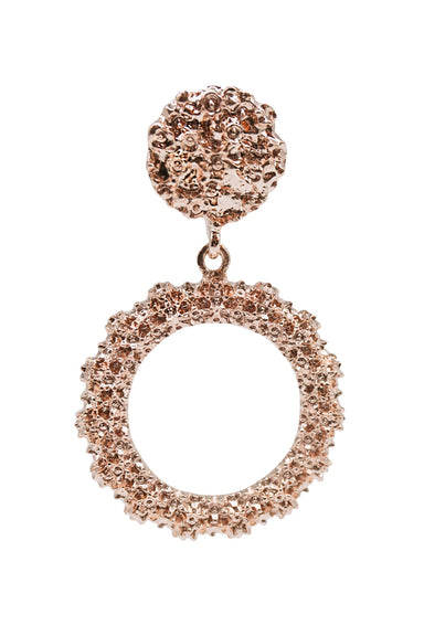 Felicity Rose Gold Textured Circle Drop Earrings
