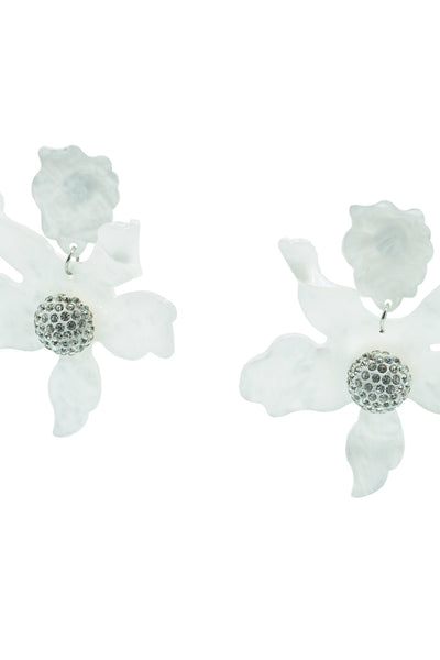 Luna Clear Flower Statement Earrings Alamour The Label Glazori Luna Clear Flower Statement Earrings | Afterpay | Zip Pay