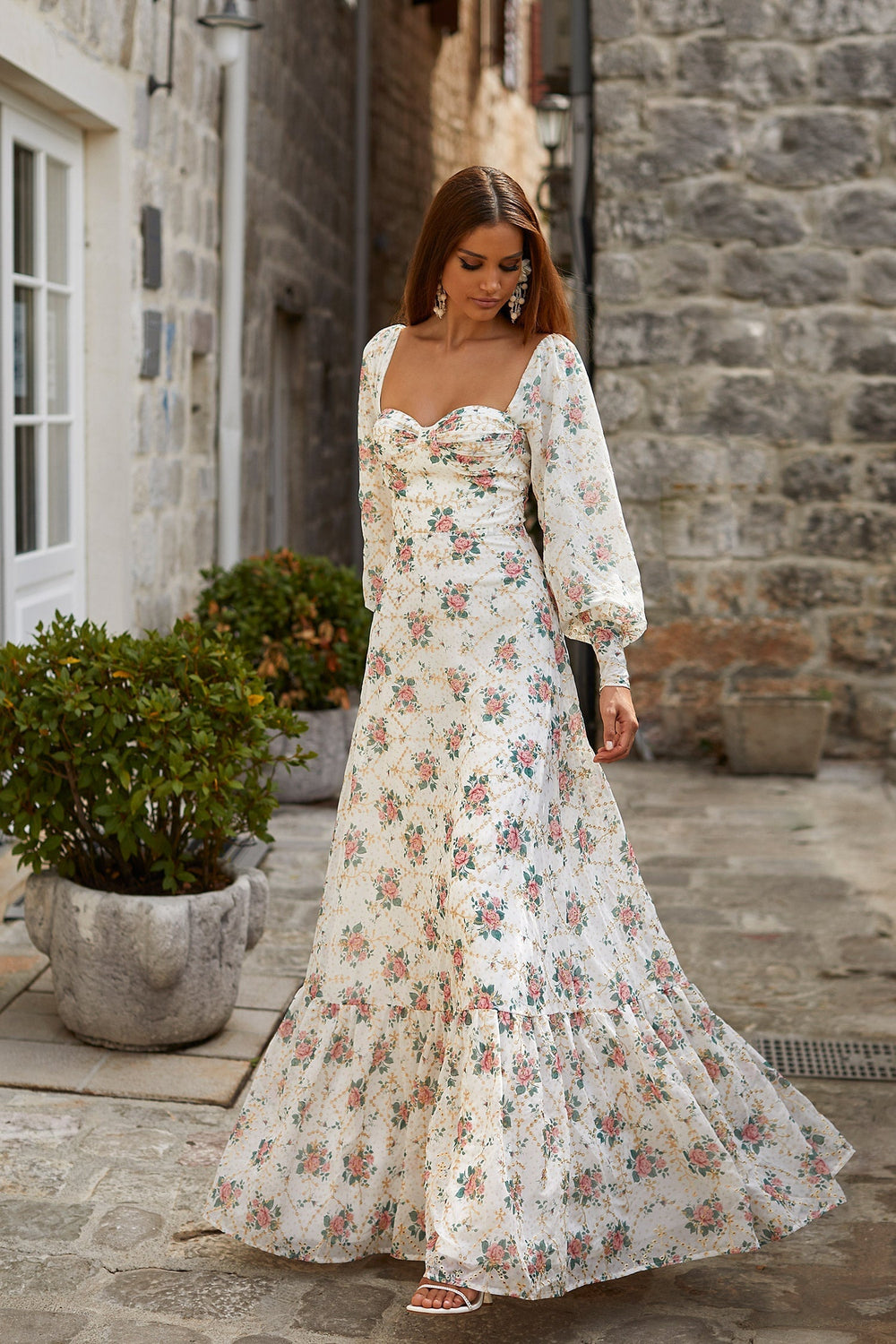 Artura Floral Long Sleeve Maxi Dress 