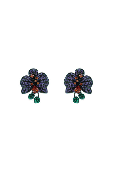 Amandine Black Floral Studs Alamour The Label Amandine Black Floral Studs | Afterpay | Klarna | Zip Pay