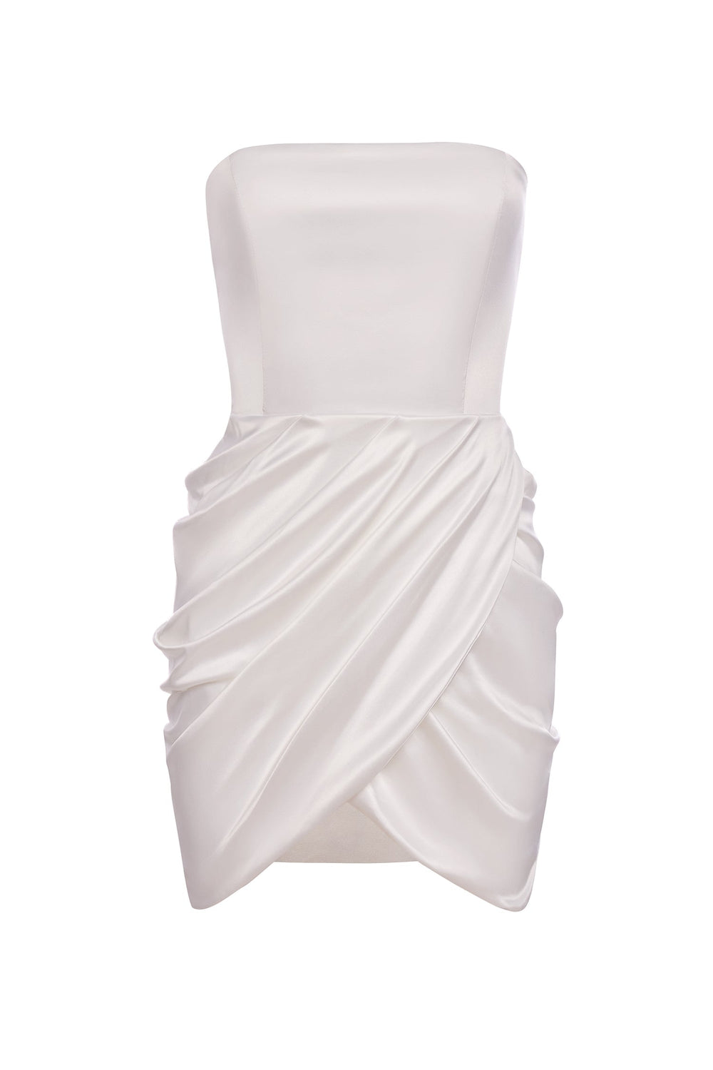 Cecilia Dress - White Stain Mini with Bow Lace-Up Back