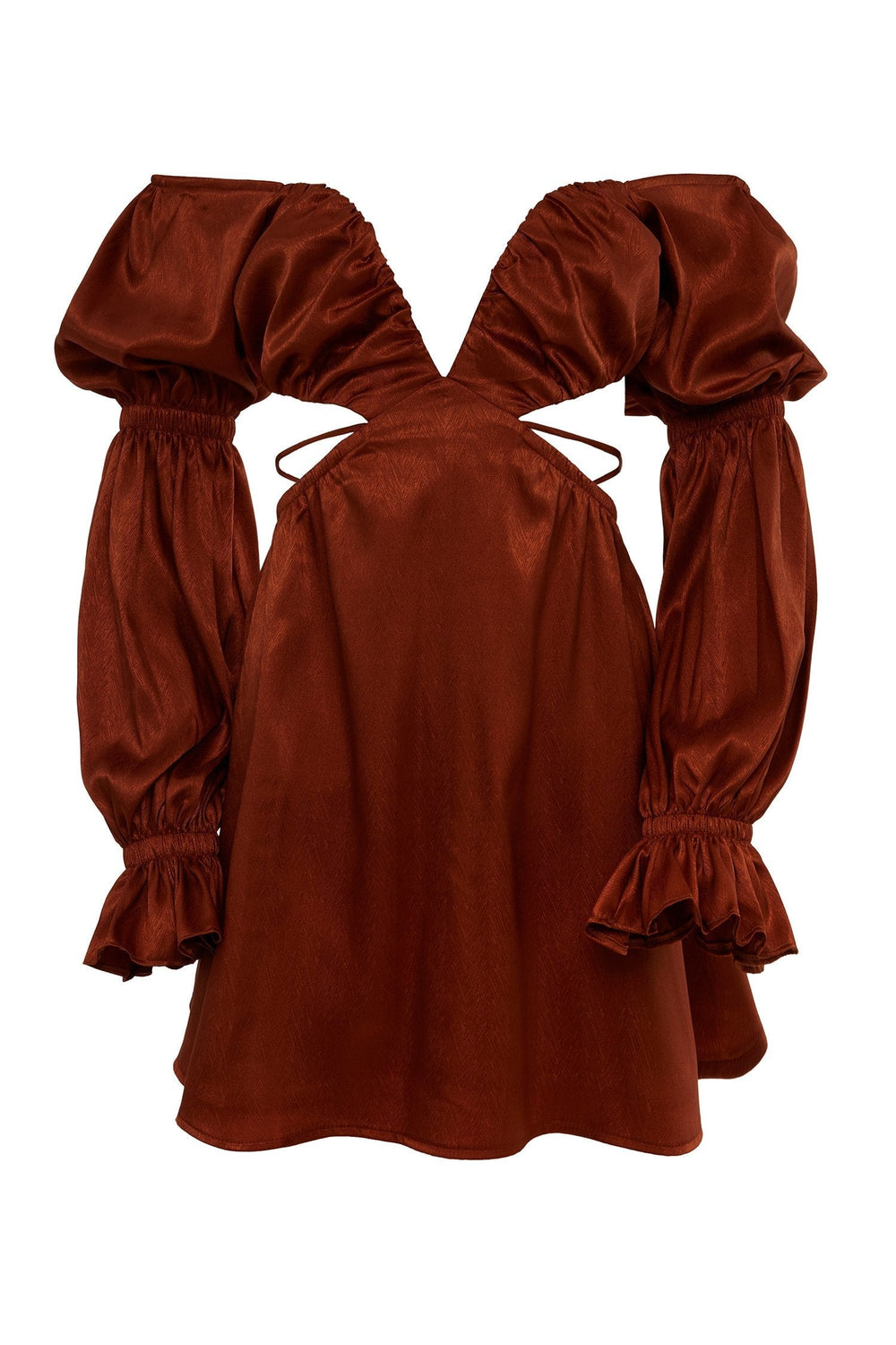 Nesrine Rust Mini Dress Alamour The Label Nesrine Rust Mini Dress with Waist Tie | Afterpay | Zip Pay | Sezzle