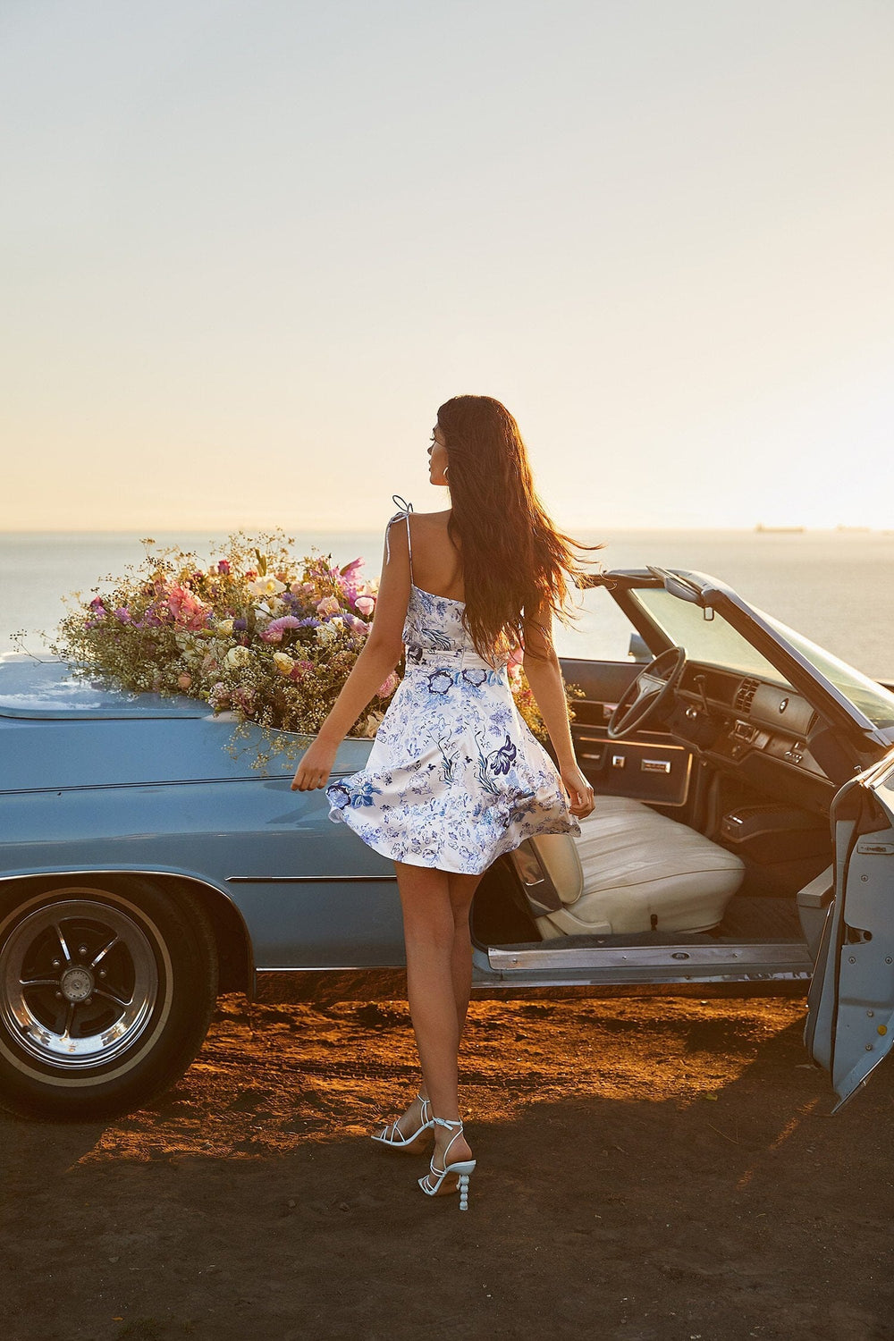 Alba Dress Alamour The Label Alba White & Blue Floral A-Line Dress | Afterpay | Zip Pay