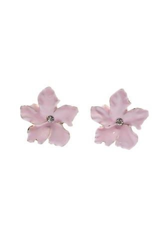 Akira Pink Flower Stud Earrings