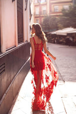 Mariella - Red Alamour The Label Mariella Red 3D Floral Gown | Afterpay | Laybuy | Klarna | Zip Pay