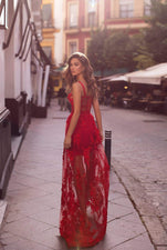 Mariella - Red Alamour The Label Mariella Red 3D Floral Gown | Afterpay | Laybuy | Klarna | Zip Pay