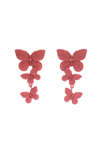 Lolita Pink Butterfly Drop Earrings